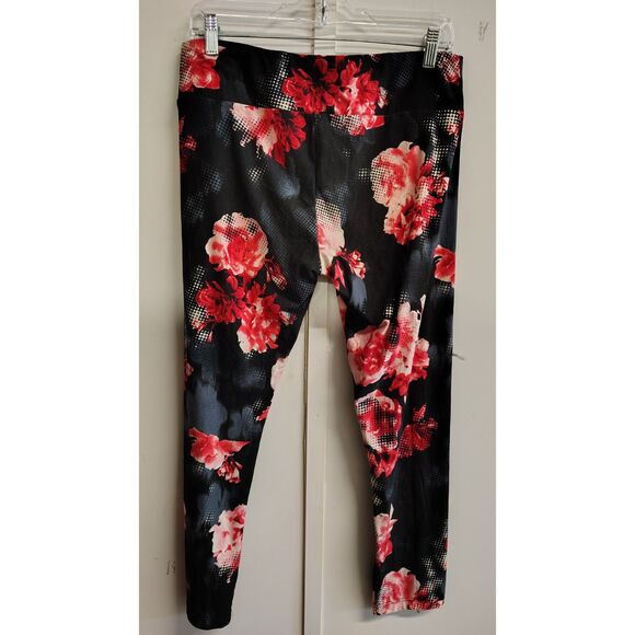 No Boundaries Women's Black Floral Pattern XL Leggings - Picture 2 of 6